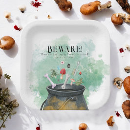 Potions, spreuken, magische Halloween heksen ketel Papieren Bordje