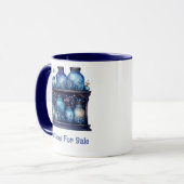 Potions Te Koop Modern Blauw en Wit Halloween Mok (Voorkant links)