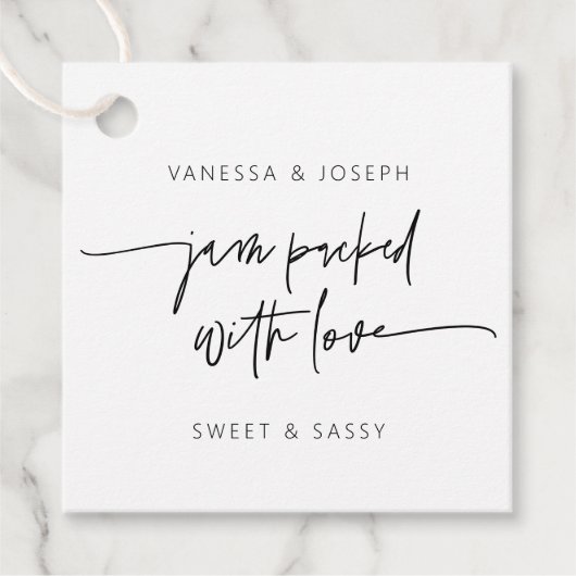 Potjam-etiket bruiloftsgeschenk bedankjes labels (Voorkant)