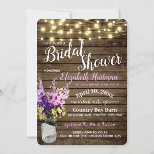 Potje Delpheniums en Lichten Rustiek Vrijgezellenf Kaart (Voorkant)