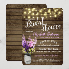 Potje Delpheniums en Lichten Rustiek Vrijgezellenf Kaart