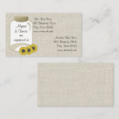 Potje en zonnebloemen Bruids Registratie Kaart (Voorkant / Achterkant)