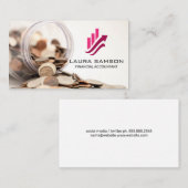 Potje met munten | Financiële grafiek Groei Logo Visitekaartje (Voorkant / Achterkant)