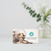 Potje met munten | Money Bag-pictogram Visitekaartje (Staand voorkant)