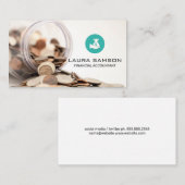 Potje met munten | Money Bag-pictogram Visitekaartje (Voorkant / Achterkant)