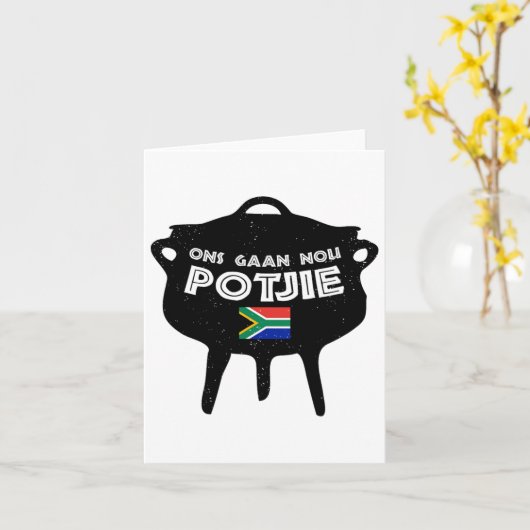 Potjie Zuid-Afrika Potjiekos Stew Brai Kaart (Gele Bloem)