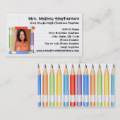 Potloden Foto Leraar Tutoring School Onderwijs Visitekaartje (Voorkant / Achterkant)