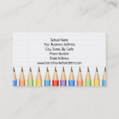 Potloden Foto Leraar Tutoring School Onderwijs Visitekaartje (Achterkant)