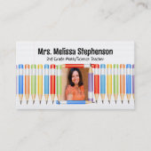 Potloden Foto Leraar Tutoring School Onderwijs Visitekaartje (Voorkant)