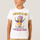 Potloden omhoog Het is gloeitijd T-shirt (Voorkant)