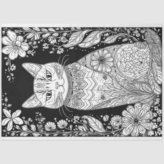 Potlood Art Cat 1 Decoupage papier (Voorkant)