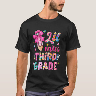 Potlood Boog Lil Miss Derde Klas 3e Klas Terug Naa T-shirt