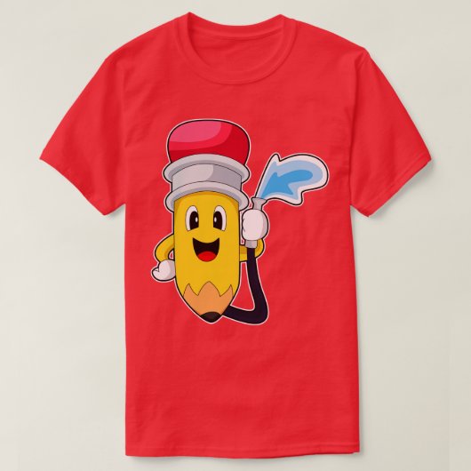 Potlood brandweerslang t-shirt (Design voorkant)