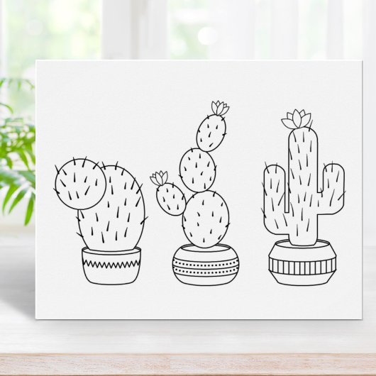 Potlood Cacti - Cactus Planten Coloring Page Poster