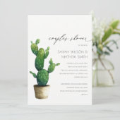 Potlood Cactus Green Foliage Couples Shower Invite Bedankkaart (Staand voorkant)