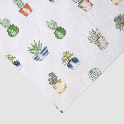 Potlood cactus patroon tissuepapier (Detail)