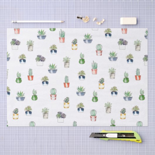 Potlood cactus patroon tissuepapier (Craft)