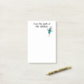 Potlood Cartoon Post-it Notities met Lach Post-it® Notes (Op bureau)