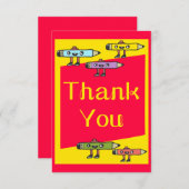 Potlood Cartoon voor studenten Dank je kaart (Voorkant / Achterkant)