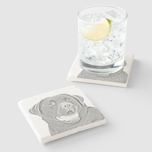 Potlood Chocolade Lab Marmeren Onderzetter (Zijkant)