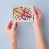 Potlood Coquette Strik Leraren Waardering School Flyer (Hand)