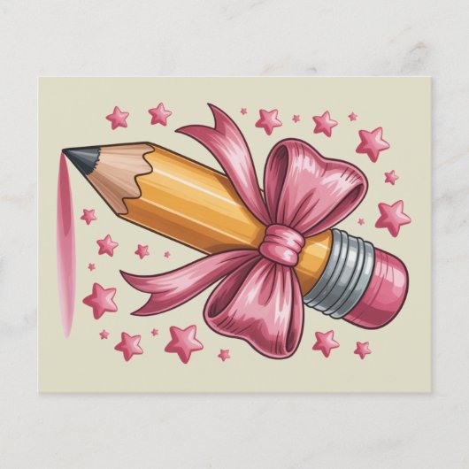 Potlood Coquette Strik Leraren Waardering School Flyer (Voorkant)