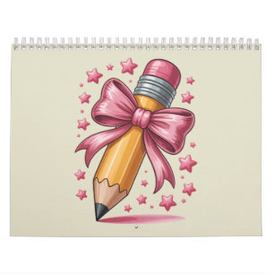 Potlood Coquette Strik Leraren Waardering School Kalender