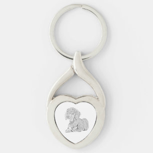  potlood Dachshund Heart Sleutelhanger