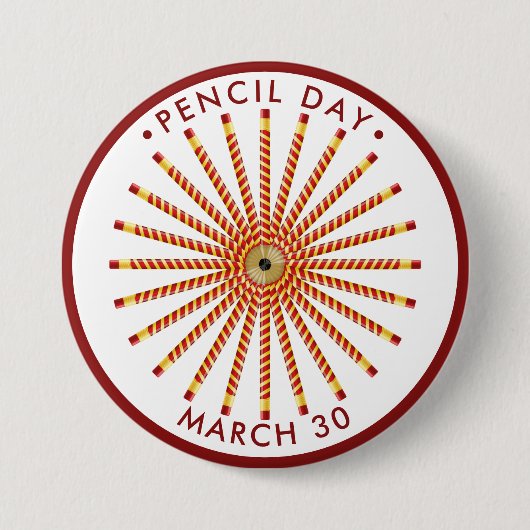 Potlood Day, veel gestreept potloden Ronde Button 7,6 Cm (Voorkant)