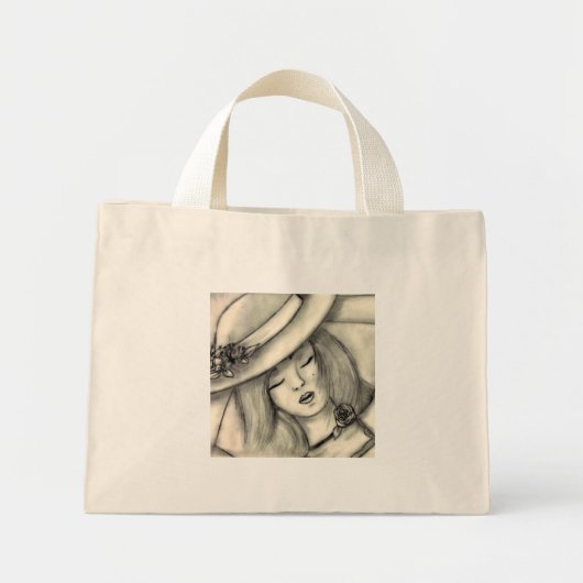 potlood die een slaapzak maakt mini tote bag (Voorkant)
