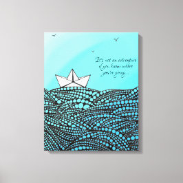 Potlood Drage Papierboot | motivatie tekst Canvas Afdruk