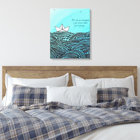 Potlood Drage Papierboot | motivatie tekst Canvas Afdruk (Insitu (Slaapkamer))