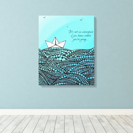 Potlood Drage Papierboot | motivatie tekst Canvas Afdruk (Insitu (Houten vloer))