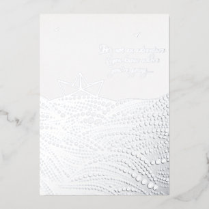 Potlood Drage Papierboot   motivatie tekst Folie Feestdagenkaart