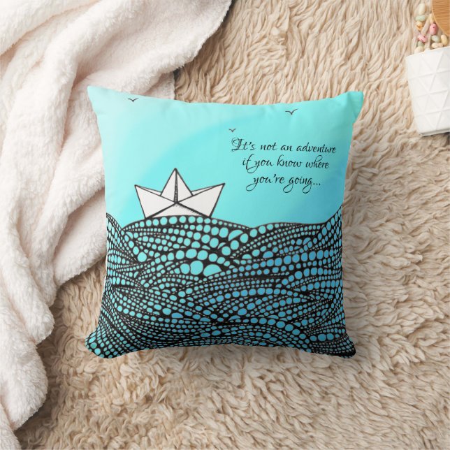 Potlood Drage Papierboot | motivatie tekst Kussen (Deken)