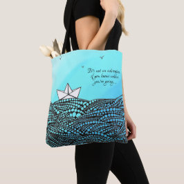 Potlood Drage Papierboot | motivatie tekst Tote Bag
