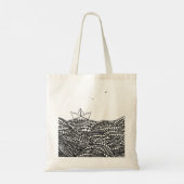 Potlood Drage Papierboot | motivatie tekst Tote Bag (Achterkant)