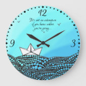 Potlood Drage Papierboot | motivatie woorden Grote Klok (Voorkant)