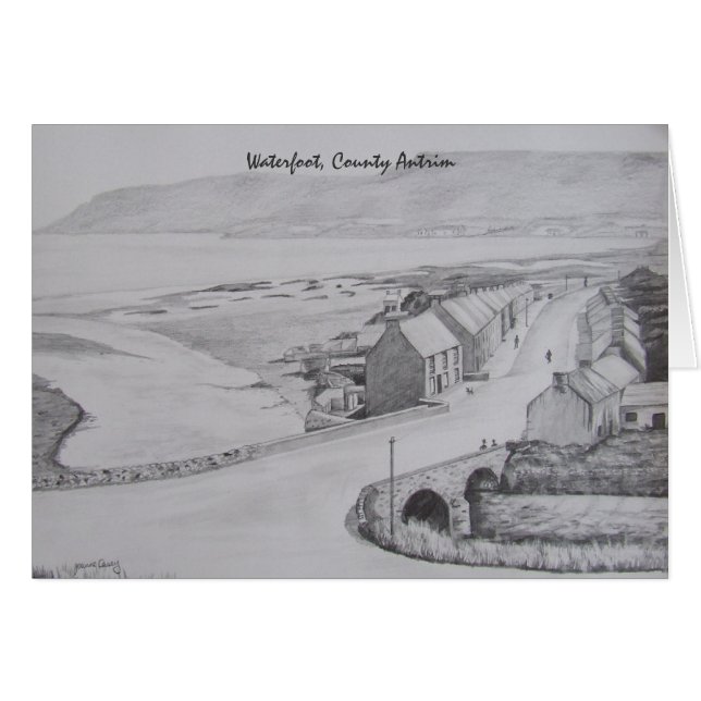 Potlood Drawing of Waterfoot, County Antrim door J (Voorkant Horizontaal)