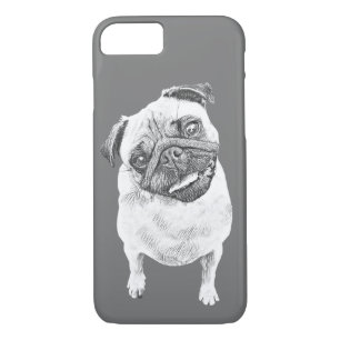 potlood Drawn Pug iPhone Case
