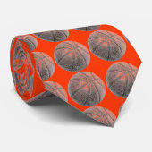 Potlood Effect Basketbal Sinaasappel Pop Art Strop Stropdas (Opgerold)