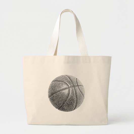 Potlood Effect Basketball Grote Tote Bag (Voorkant)
