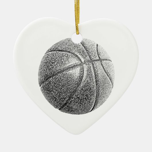 Potlood Effect Basketball Keramisch Ornament (Voorkant)