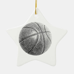 Potlood Effect Basketball Keramisch Ornament