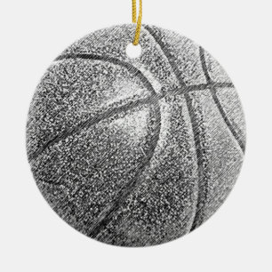 Potlood Effect Basketball Keramisch Ornament