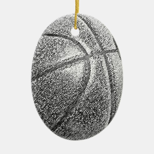 Potlood Effect Basketball Keramisch Ornament (Voorkant)