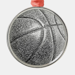 Potlood Effect Basketball Metalen Ornament