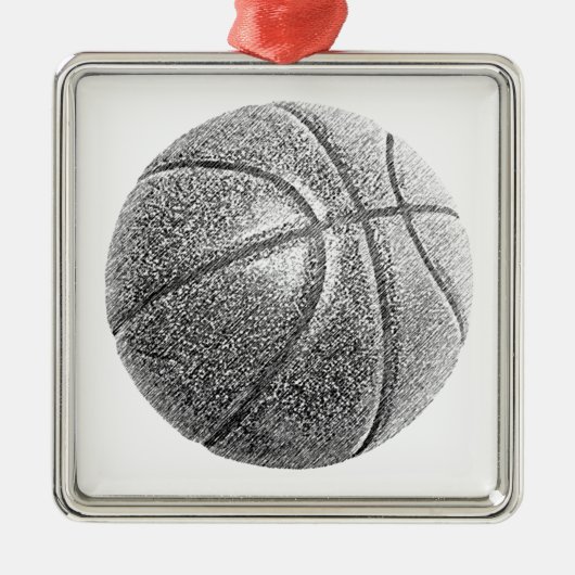 Potlood Effect Basketball Metalen Ornament (Voorkant)