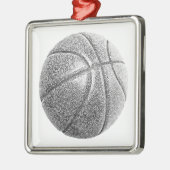 Potlood Effect Basketball Metalen Ornament (Links)