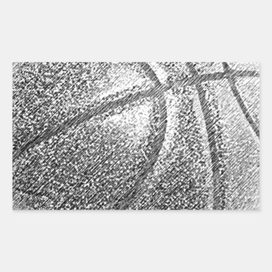 Potlood Effect Basketball Rechthoekige Sticker (Voorkant)